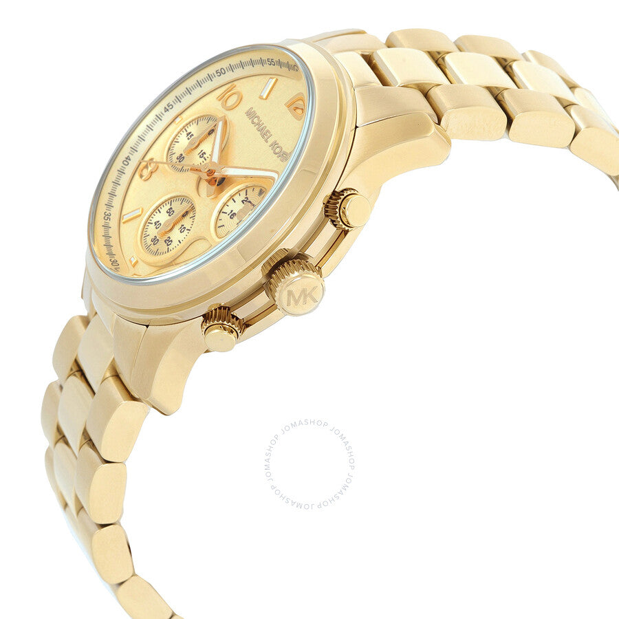 Michael Kors Runway Chronograph Quartz Gold Dial Ladies Watch MK7323 - Kiwi Watches #2