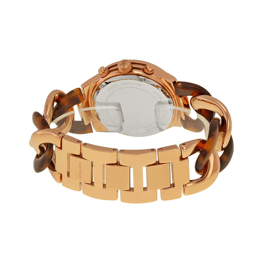 Michael Kors Runway Rose Gold-tone Tortoise Twist Chain Link Ladies Watch MK4269 - BigDaddy Watches #3