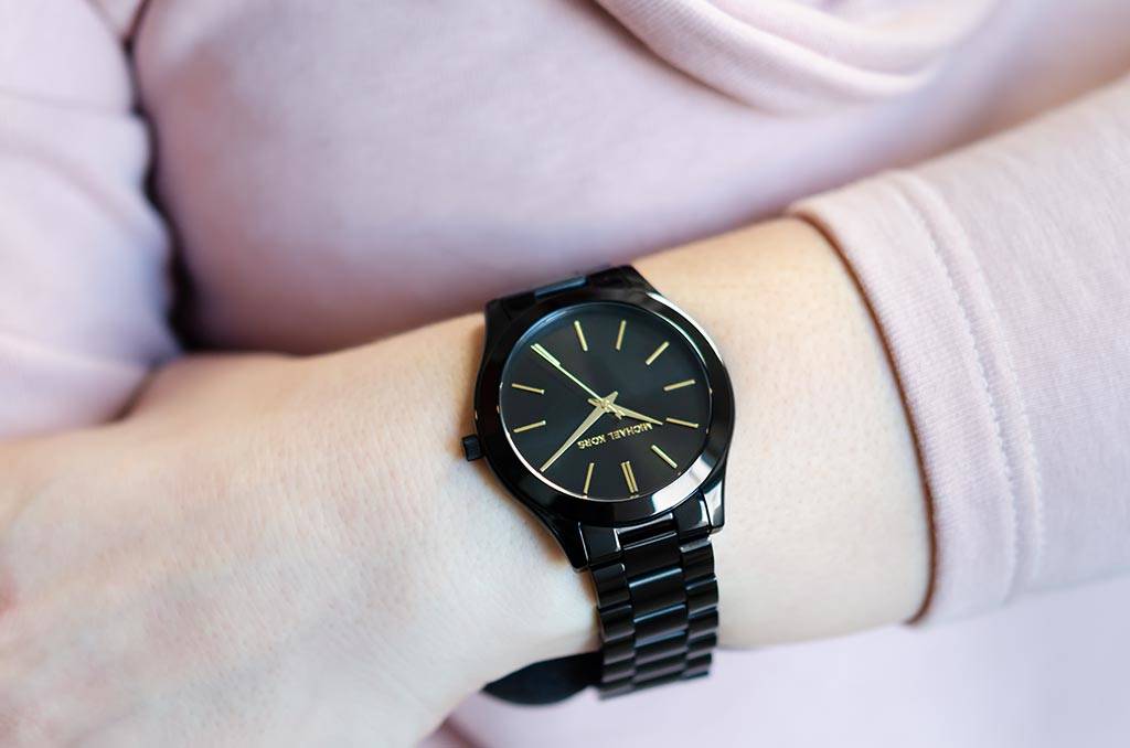 Michael Kors Slim Runway Black Ion-plated Unisex Watch MK3221 - The Watches Men & CO #5