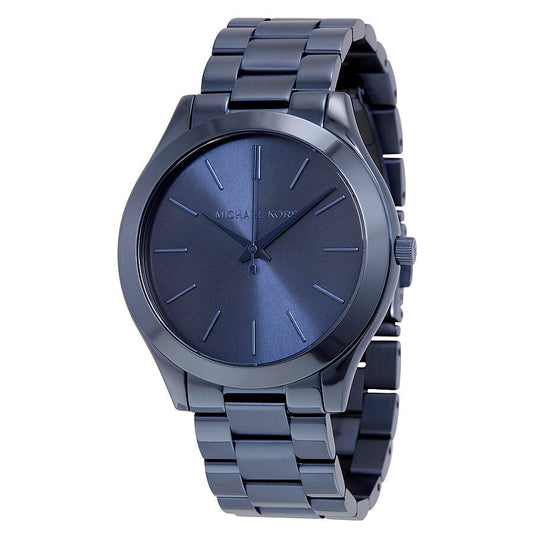 Michael Kors Slim Runway Blue Dial Blue Ion-plated Ladies Watch MK3419 - BigDaddy Watches