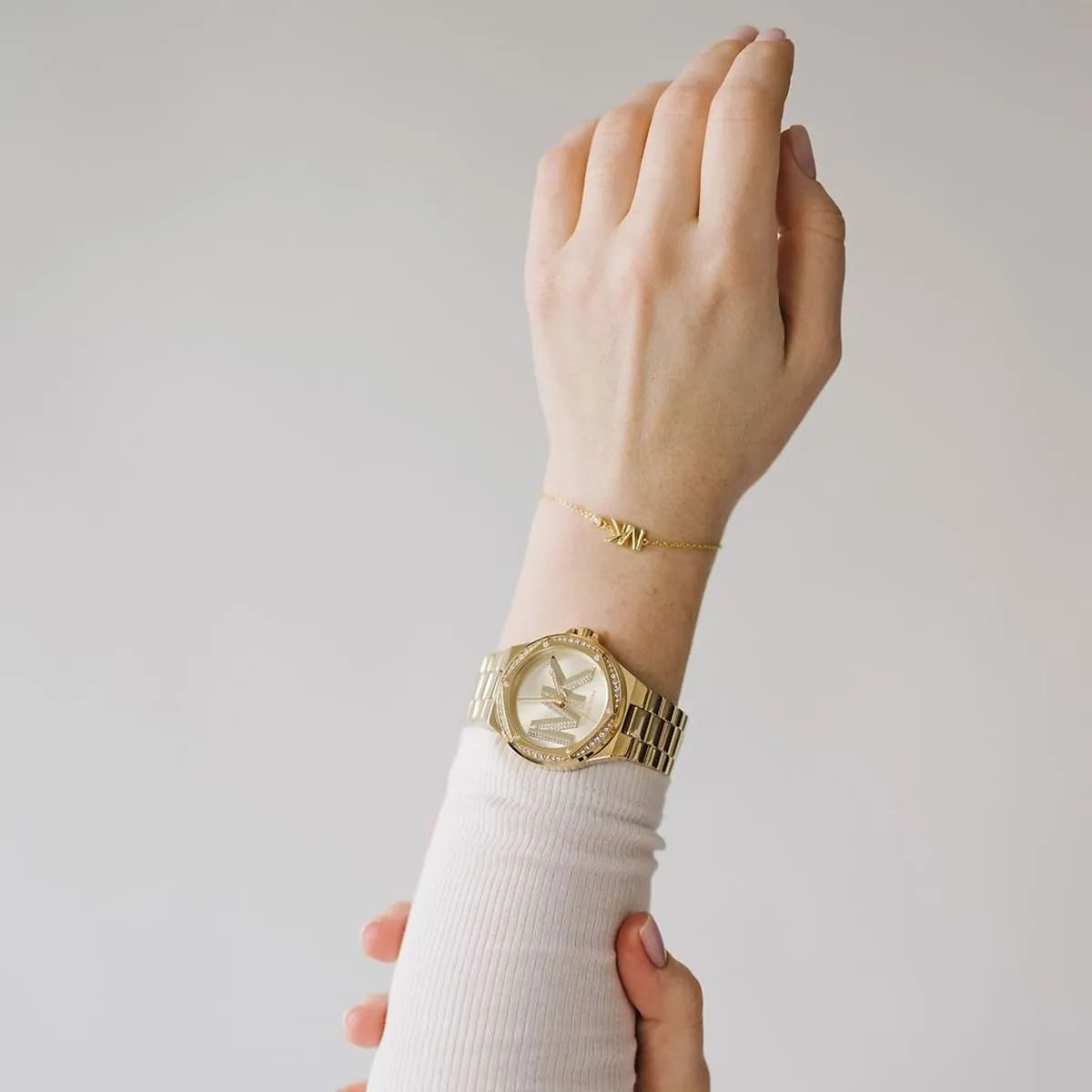Michael Kors Lennox Three Hand Gold-Tone Watch - MK1062
