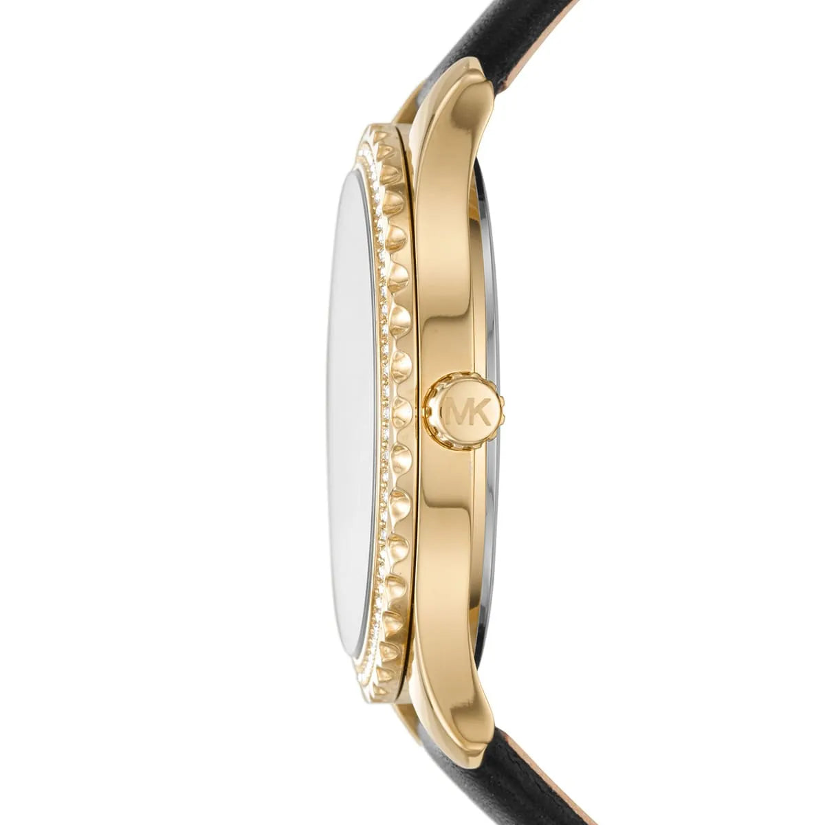Michael Kors Layton Black MOP Dial Black Genuine Leather Women's Watch - MK2911