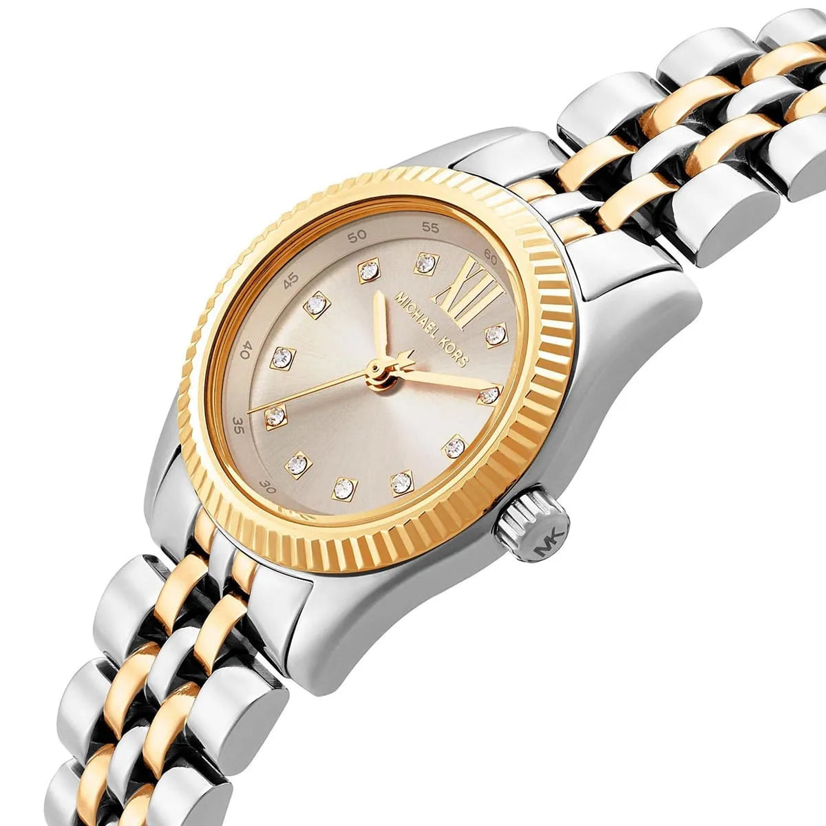 Michael Kors Lexington Three-Hand Silver Dial Two Tone Steel Strap Watch for Women - MK4815
