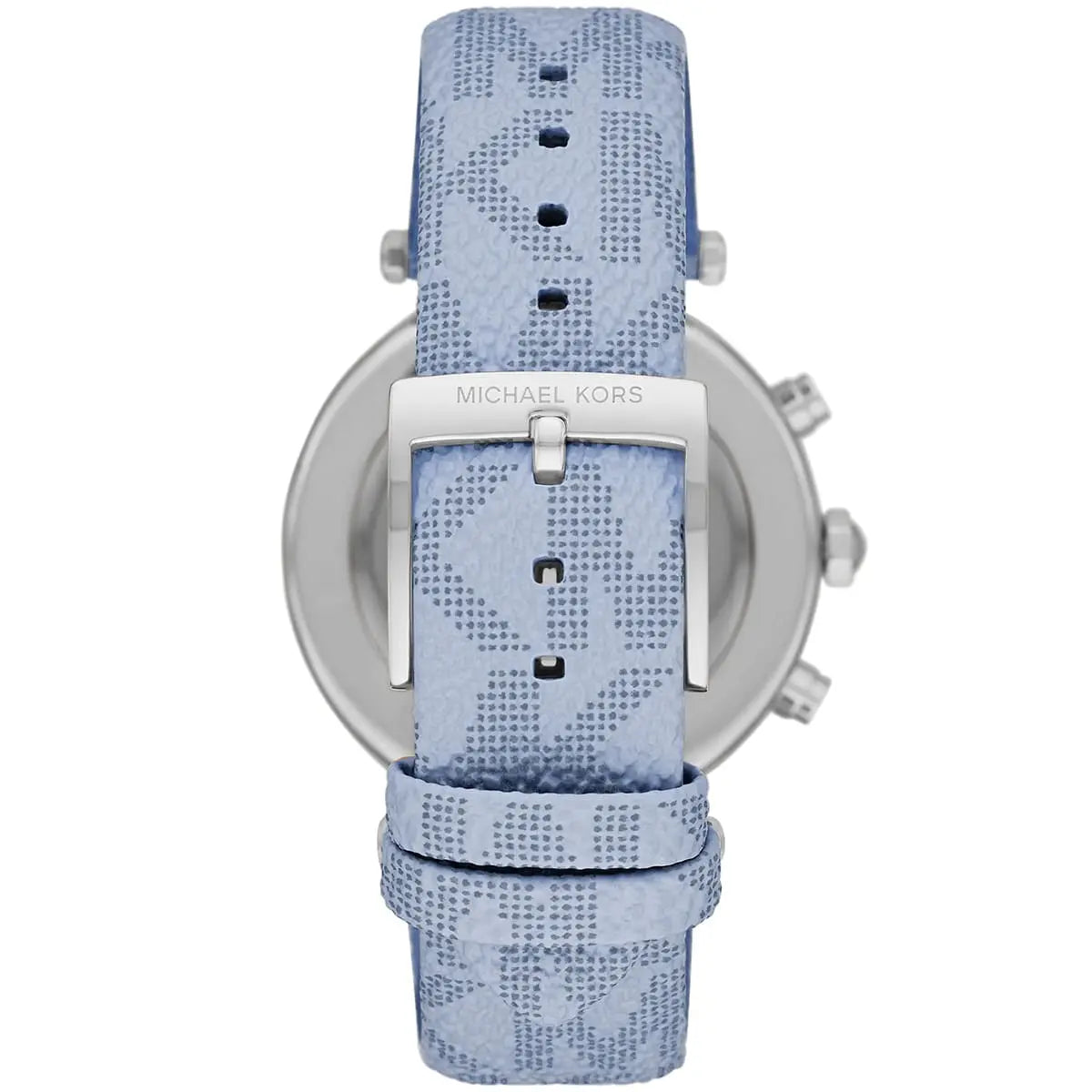 Michael Kors Parker Chronograph White Dial Blue Genuine Leather Women's Watch - MK6936
