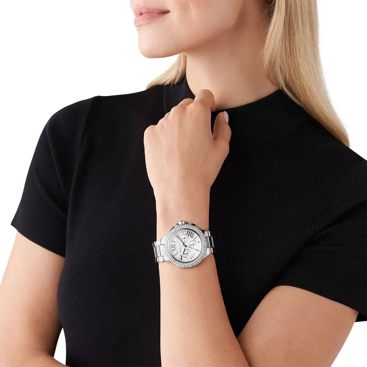 Michael Kors Oversized Camille Pavé Silver-Tone Women's Watch - MK6993