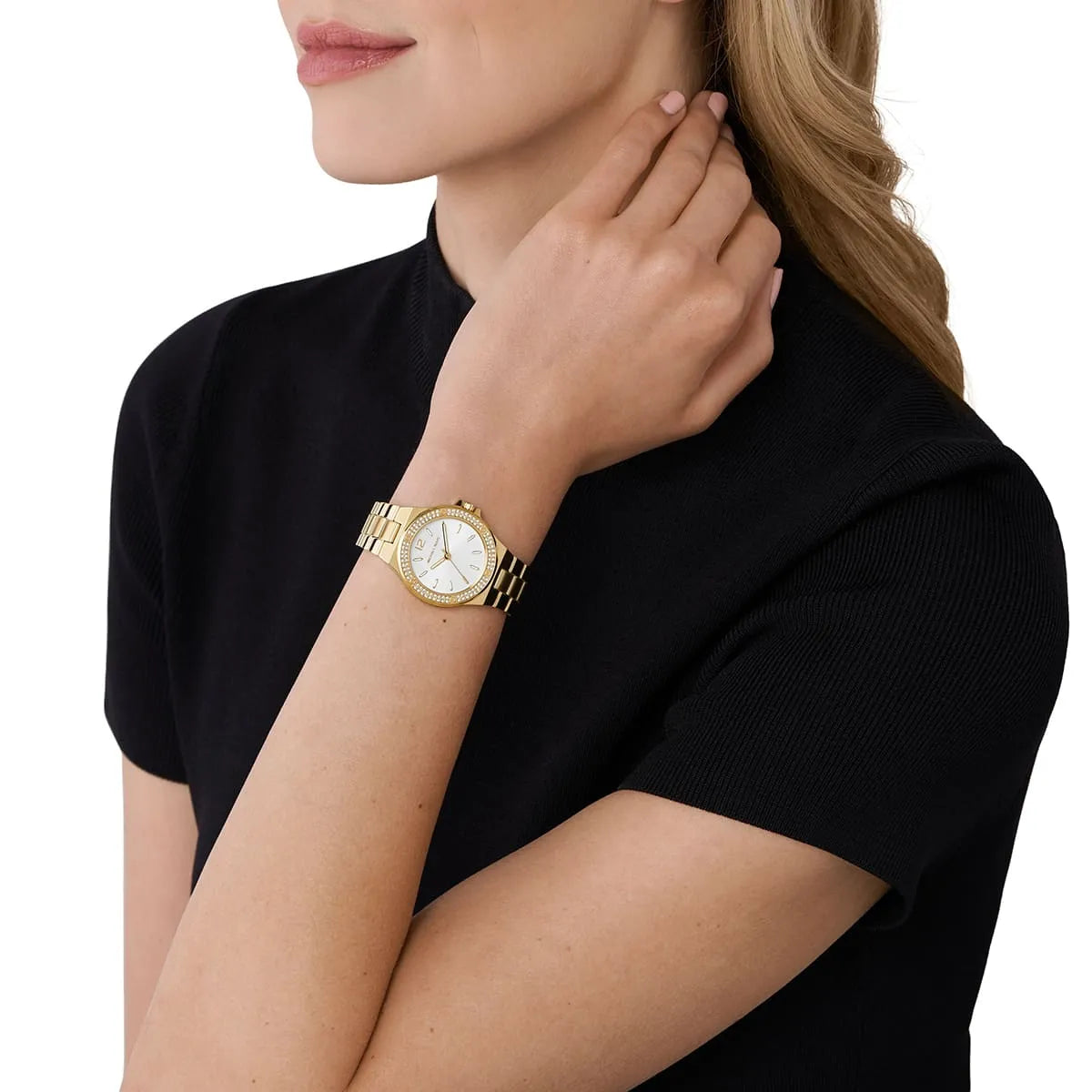 Michael Kors Mini Lennox Pavé Pearlescent Dial Gold Women's watch - MK7278