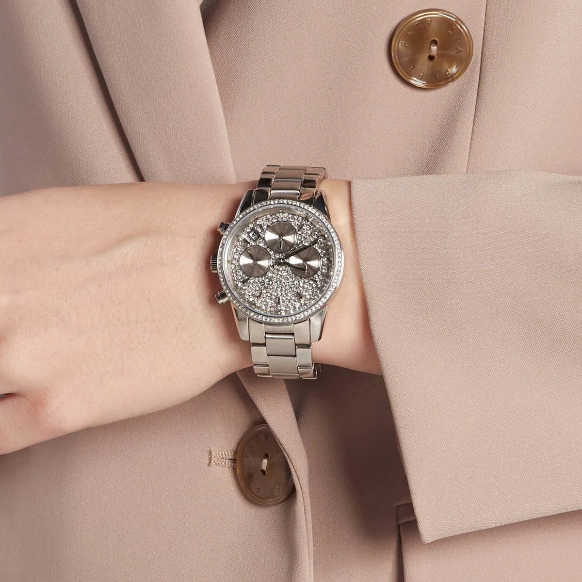 Michael Kors Bryant Pavé Silver-Tone Watch MK7301
