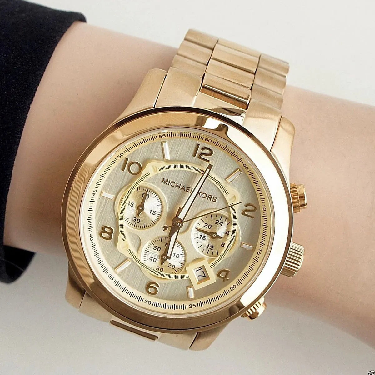 Michael Kors Runway Chronograph Champagne Dial Men's Watch MK8077