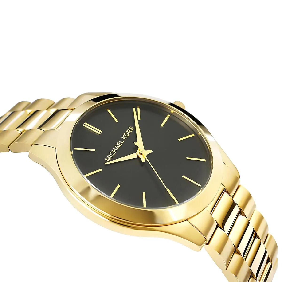 Michael Kors Oversized Slim Runway Balck Dial Gold Men's Watch - MK8621