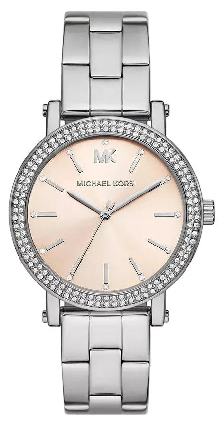 Michael Kors Corey Three-Hand Pink Dial Silver Women's Watch - MKO1050