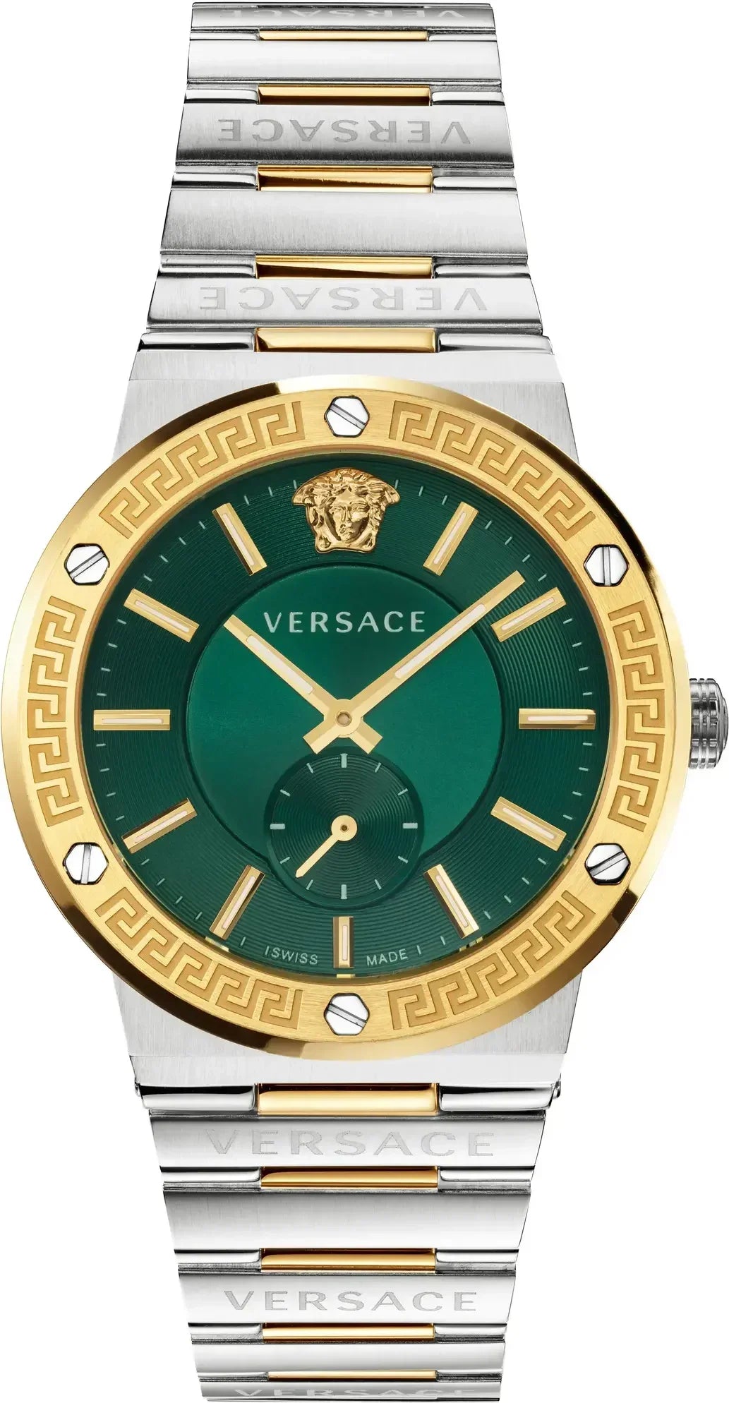 Versace Greca Silver Green Dial Watch VEVI00420