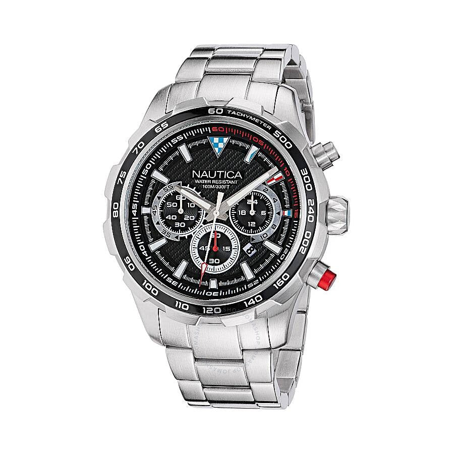 Nautica Nst Chronograph Quartz Black Dial Men's Watch NAPNSF301 - The Watches Men & Co