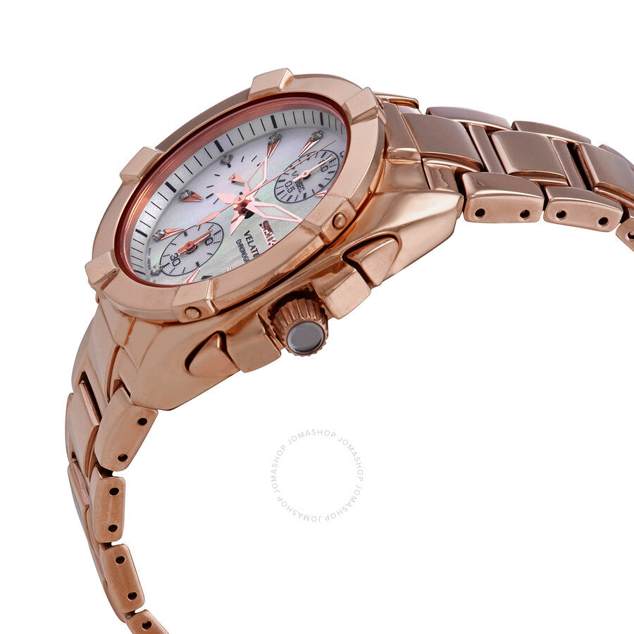 Open Box - Seiko Velatura Chronograph Quartz Diamond Mother Of Pearl Dial Ladies Watch Sndx92p1 - The Watches Men & Co #2
