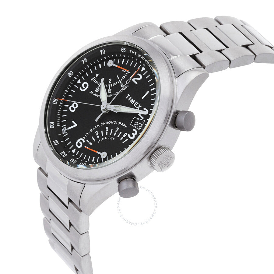 Open Box - Timex Waterbury Chronograph GMT Quartz Black Dial Men's Watch TW2W47800 - The Watches Men & Co #2
