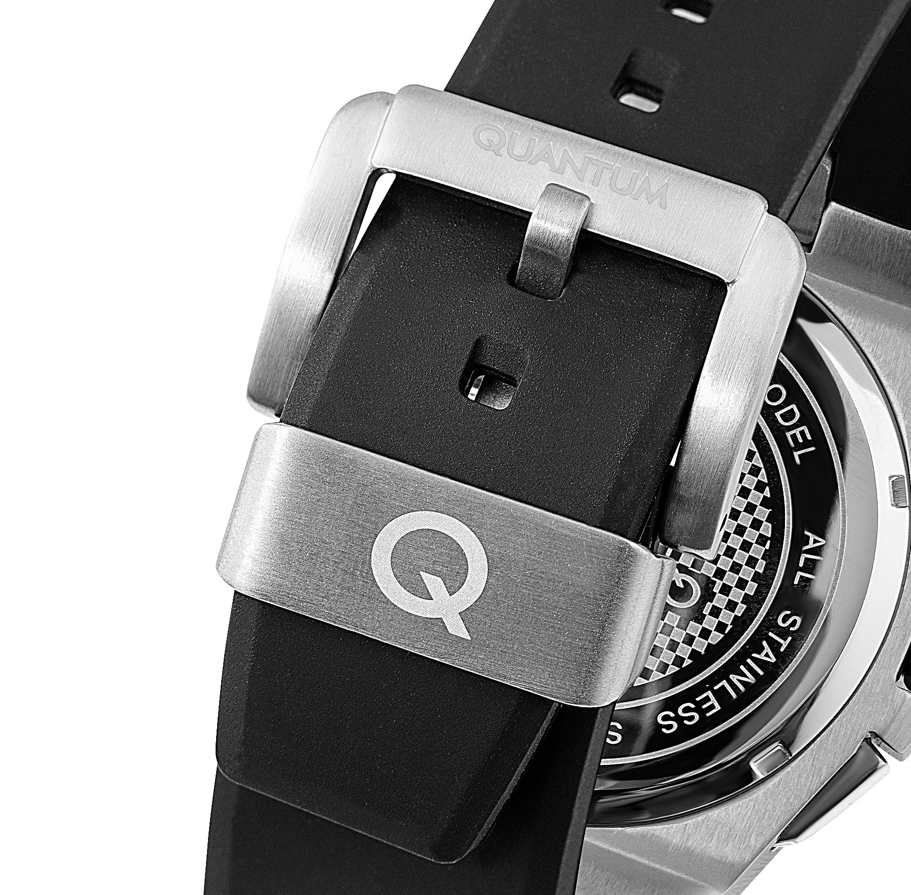Quantum Men’s Black Dial Chronograph Silicone Strap Watch – HNG949.351 - Watch