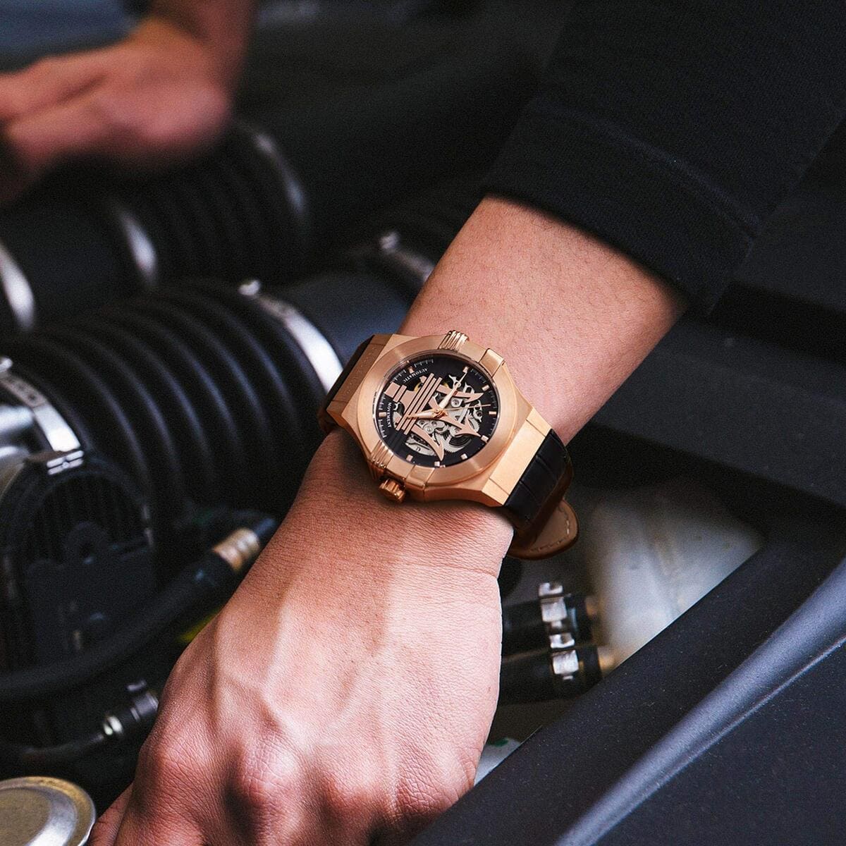 Maserati Potenza Automatic Black/Skeleton Dial Watch R8821108002