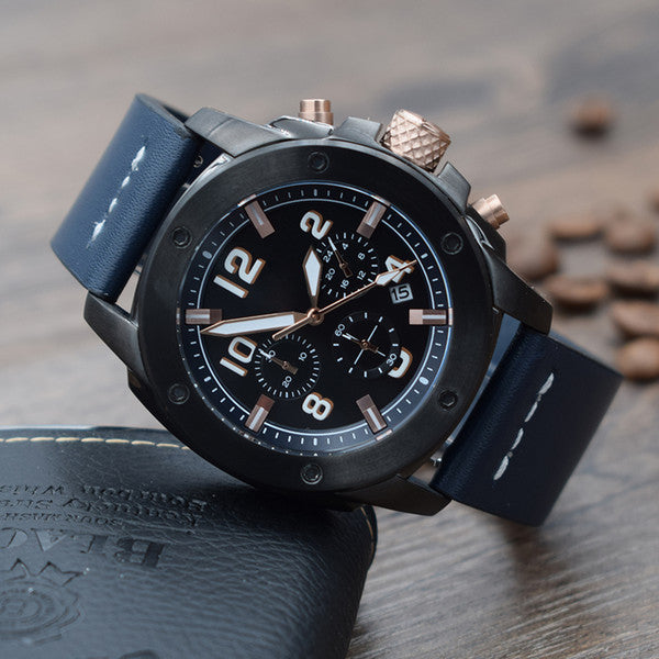 Fossil Machine Chronograph Grey Dial Leather Strap Men's Watch FS5016