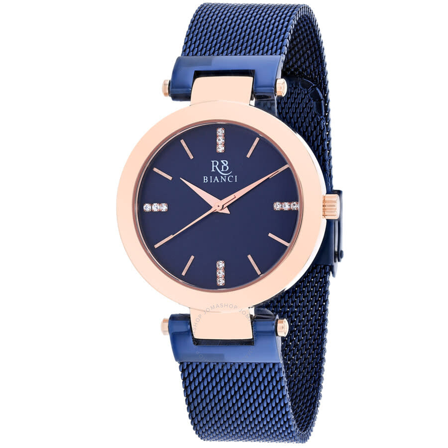 Roberto Bianci Cristallo Quartz Blue Dial Ladies Watch RB0406 - The Watches Men & Co