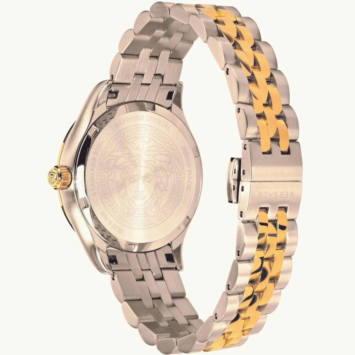 Versace Hellenyium Grey Dial Two Tone Steel Strap Watch - VEHU00520