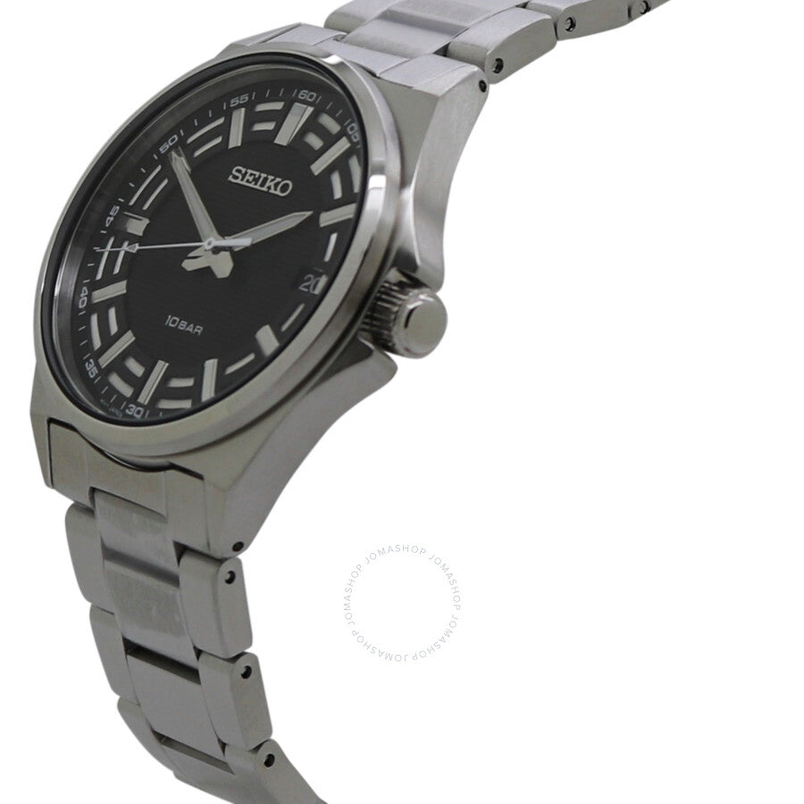 Seiko Classic Quartz Black Dial Men's Watch SUR505P1 - The Watches Men & Co #2