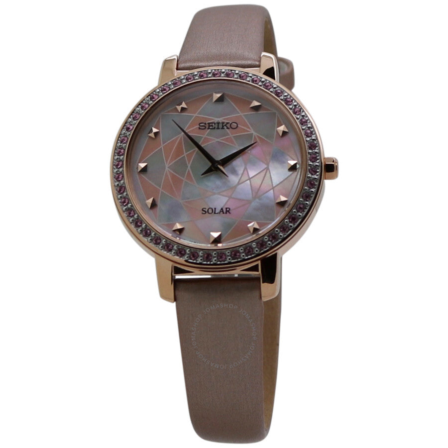 Seiko Crystal Mother of Pearl Dial Ladies Watch SUP456P1 - The Watches Men & Co