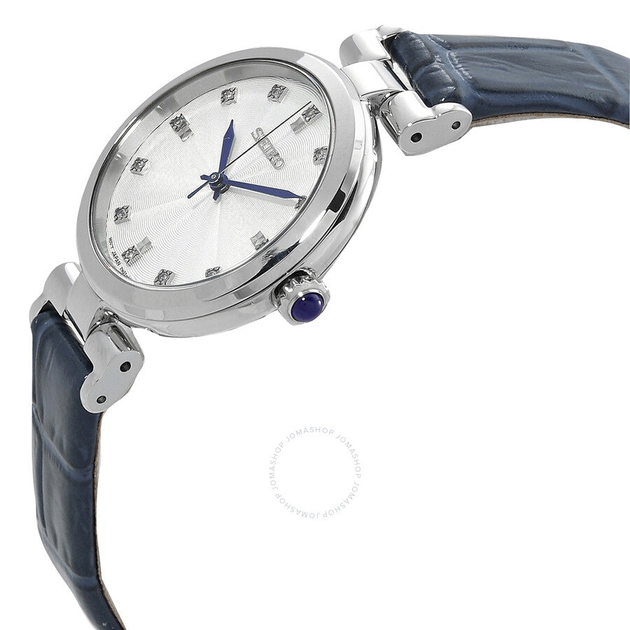 Seiko Dress Quartz Diamond White Dial Ladies Watch SRZ545 - The Watches Men & Co #2