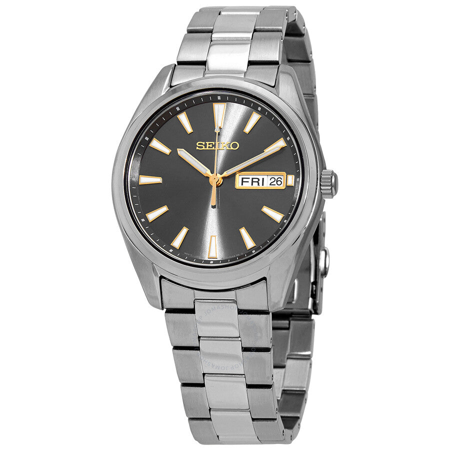 Seiko Essentials Quartz Charcoal Dial Men's Watch SUR343