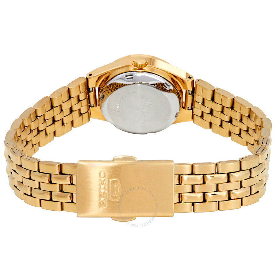 Seiko Series 5 Automatic Gold Dial Ladies Watch SYMA04 - The Watches Men & Co #3