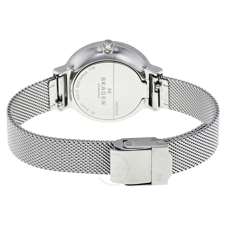 Skagen Ancher White Dial Stainless Steel Mesh Ladies Watch SKW2478
