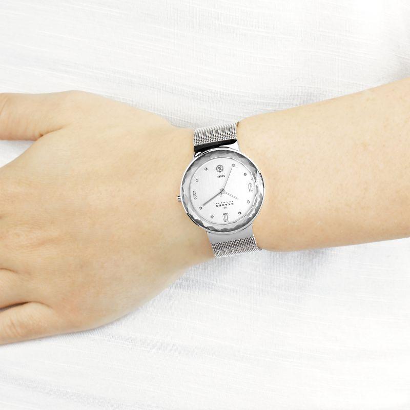 Skagen Leonora Silver Dial Stainless Steel Mesh Ladies Watch SKW2004