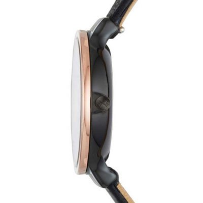 Skagen Ancher Black Dial Leather Strap Ladies Watch SKW2480