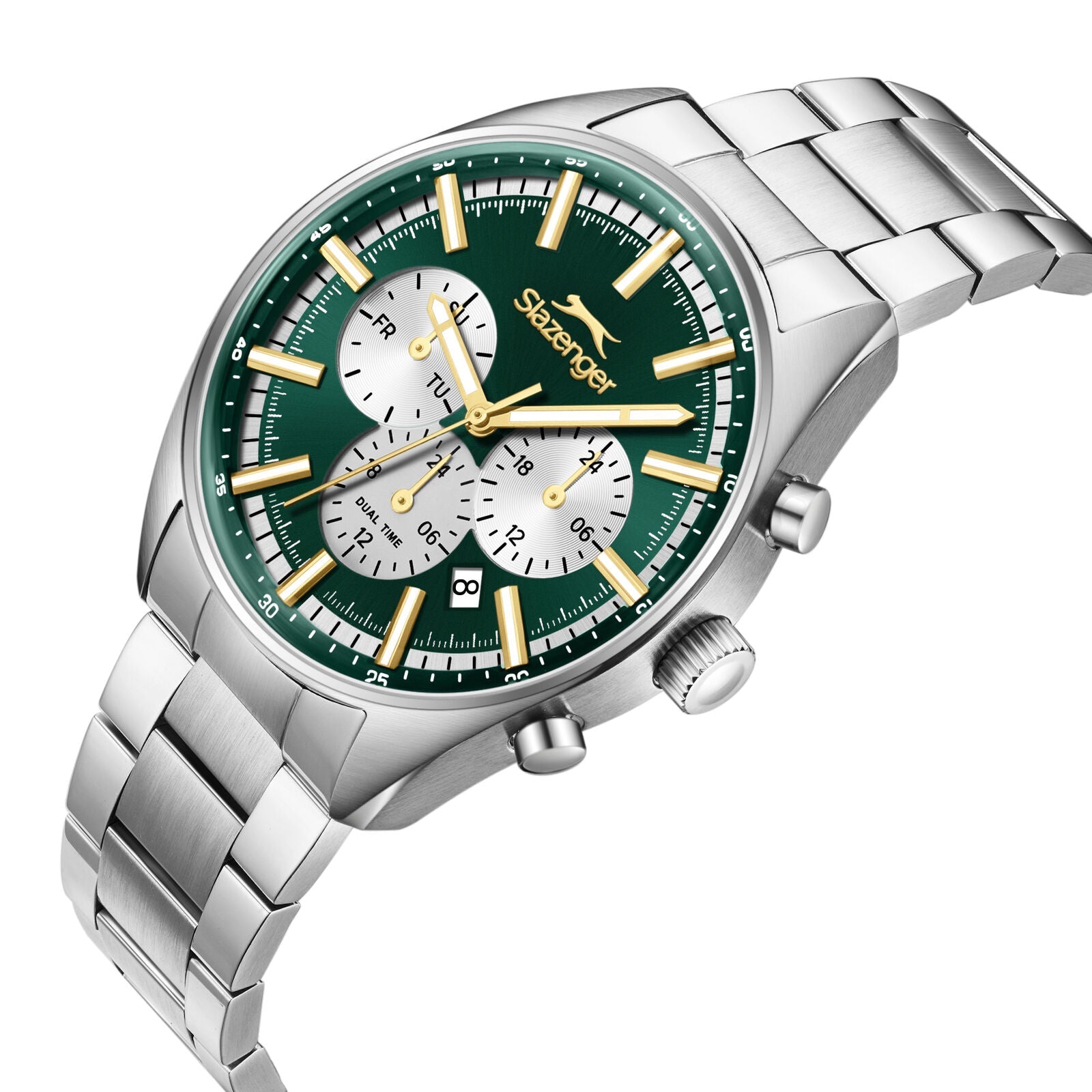 Slazenger Classic Sport Multifunction Green Dial  Silver Watch - SL.09.2602.2.370