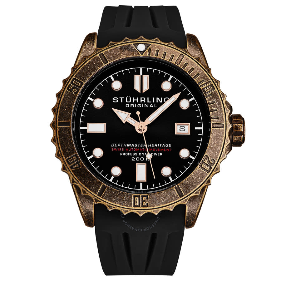 Stuhrling Original Aquadiver Automatic Black Dial Men's Watch M16759 - The Watches Men & Co