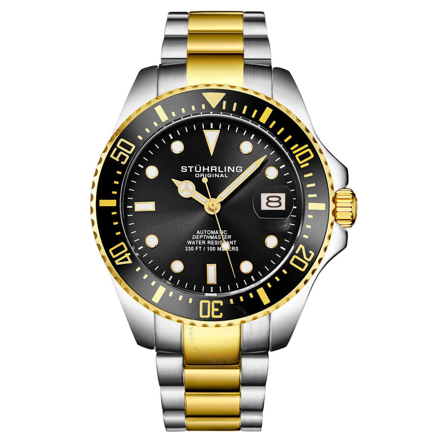 Stuhrling Original Aquadiver Automatic Black Dial Men's Watch M18255 - The Watches Men & Co