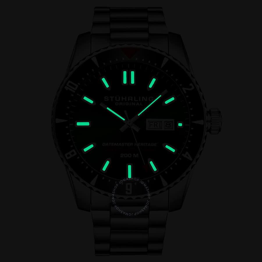 Stuhrling Original Aquadiver Automatic Green Dial Men's Watch M16761 - The Watches Men & Co #3