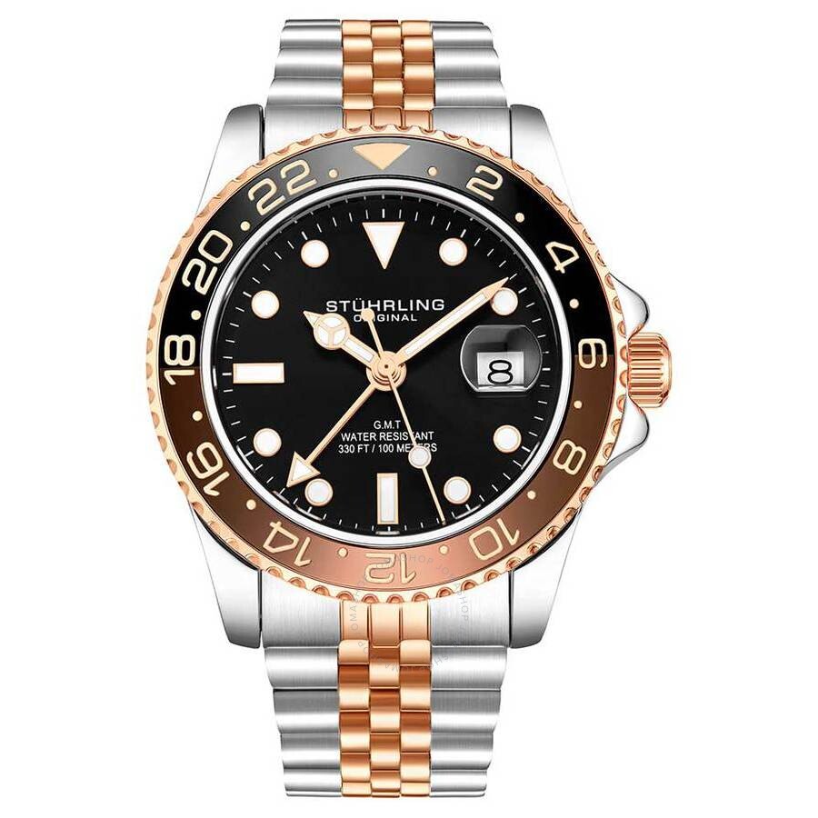 Stuhrling Original Aquadiver Black Dial Men's Watch M15974 - The Watches Men & Co