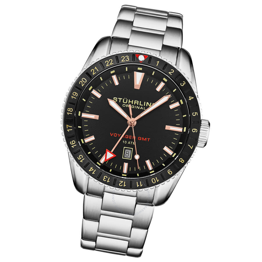 Stuhrling Original Aquadiver Quartz Black Dial Men's Watch M17220 - The Watches Men & Co #2
