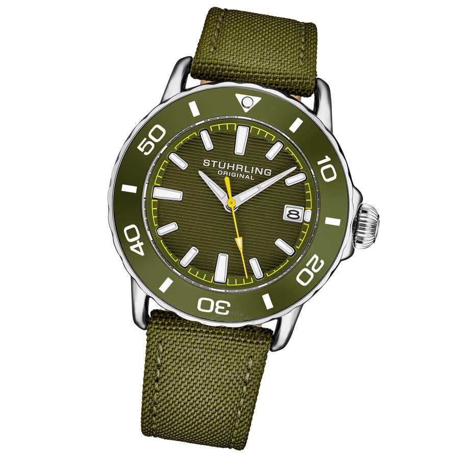 Stuhrling Original Aquadiver Quartz Green Dial Men's Watch M17997 - The Watches Men & Co #2