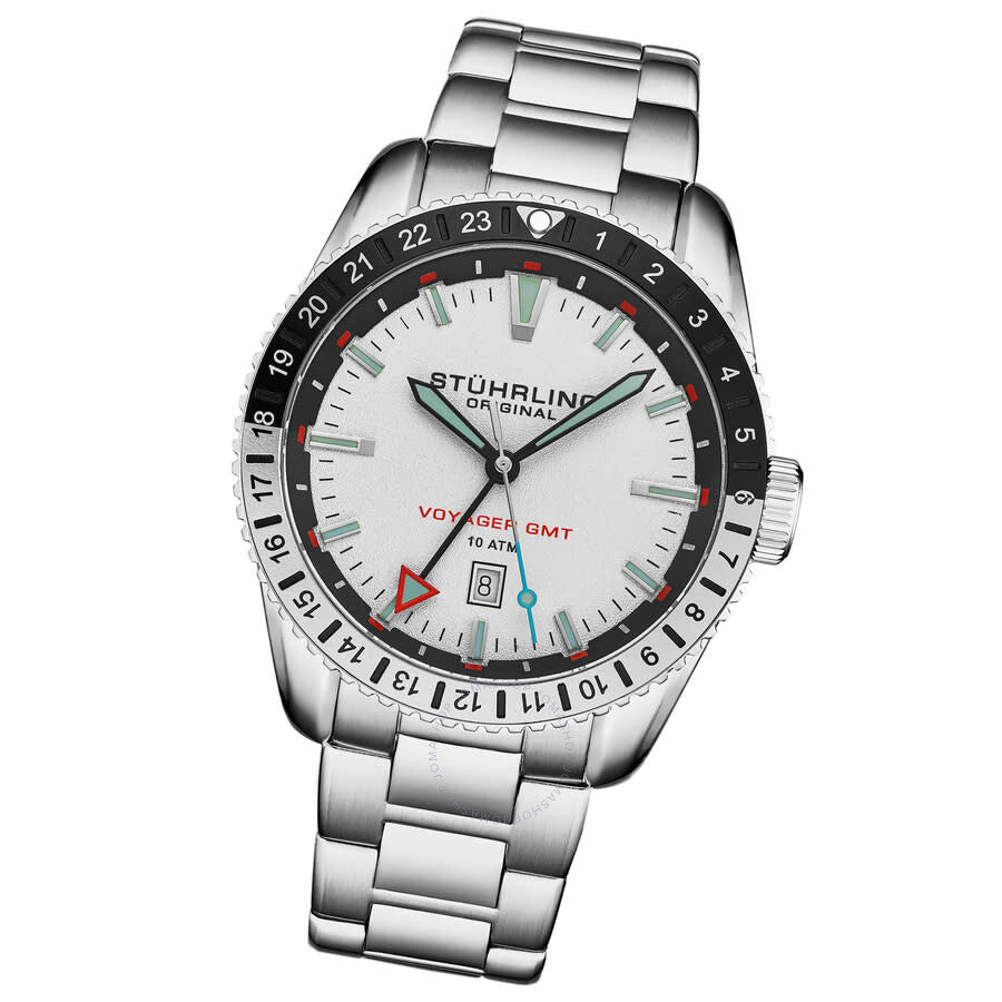 Stuhrling Original Aquadiver Quartz White Dial Men's Watch M17218 - The Watches Men & Co #2