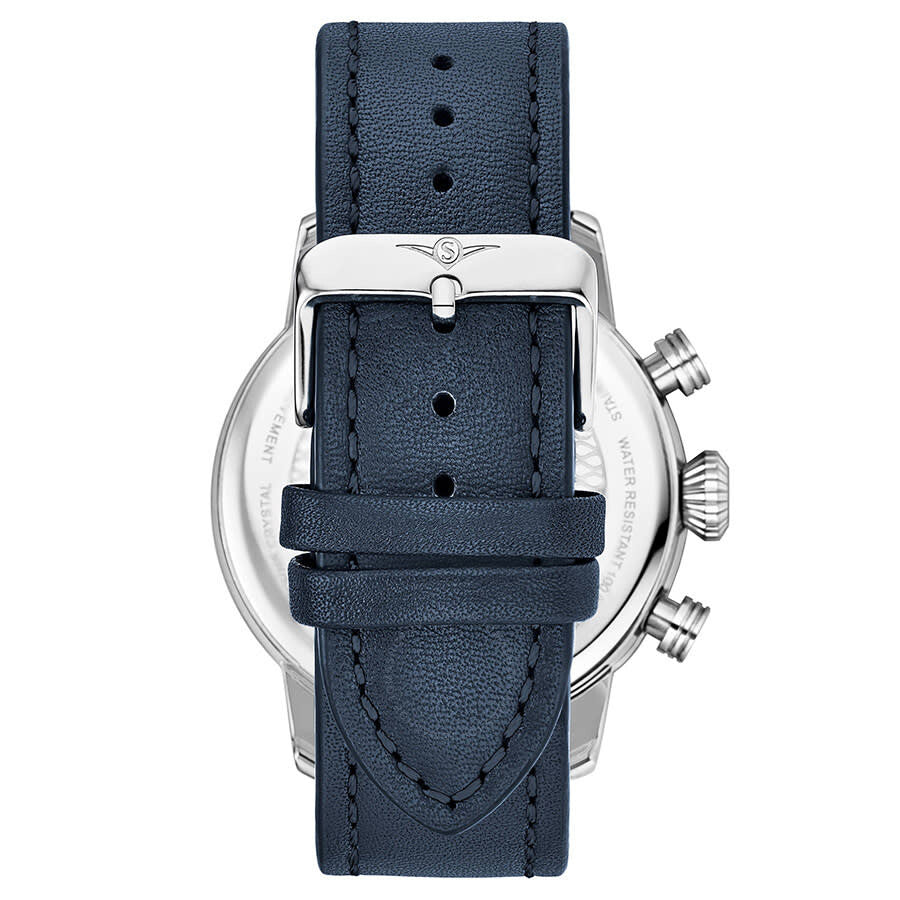 Stuhrling Original Aviator Quartz Blue Dial Men's Watch M13650 - The Watches Men & Co #4