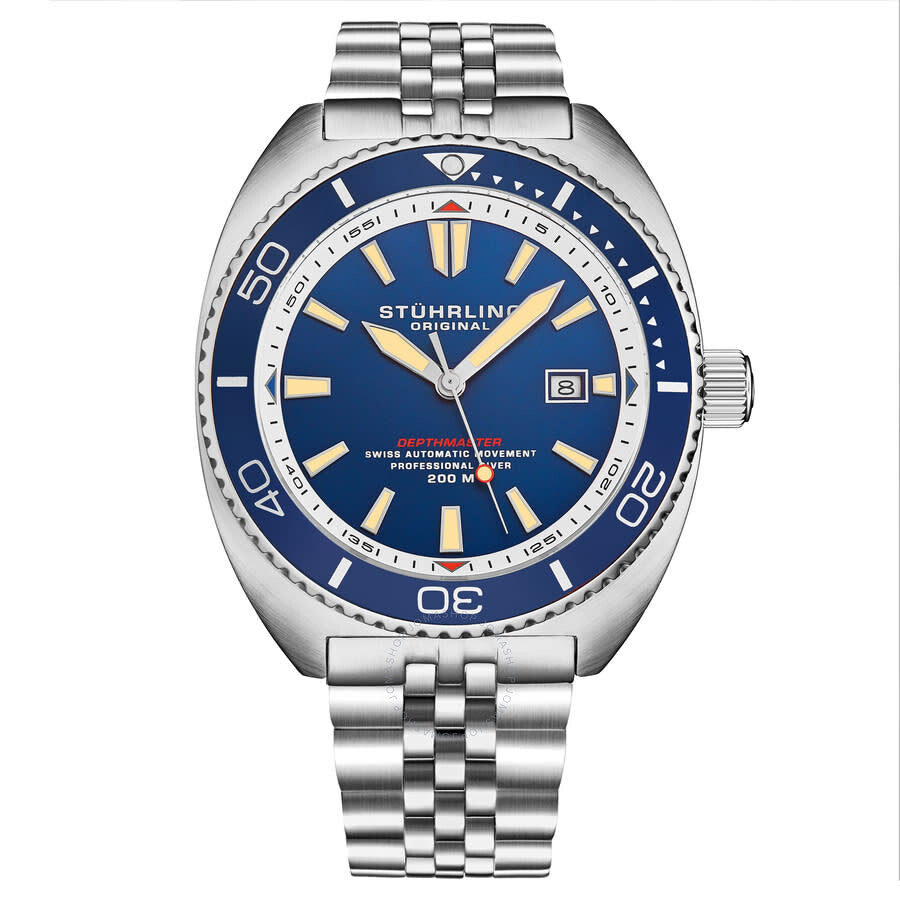 Stuhrling Original Depthmaster Automatic Blue Dial Men's Watch M18013 - The Watches Men & Co