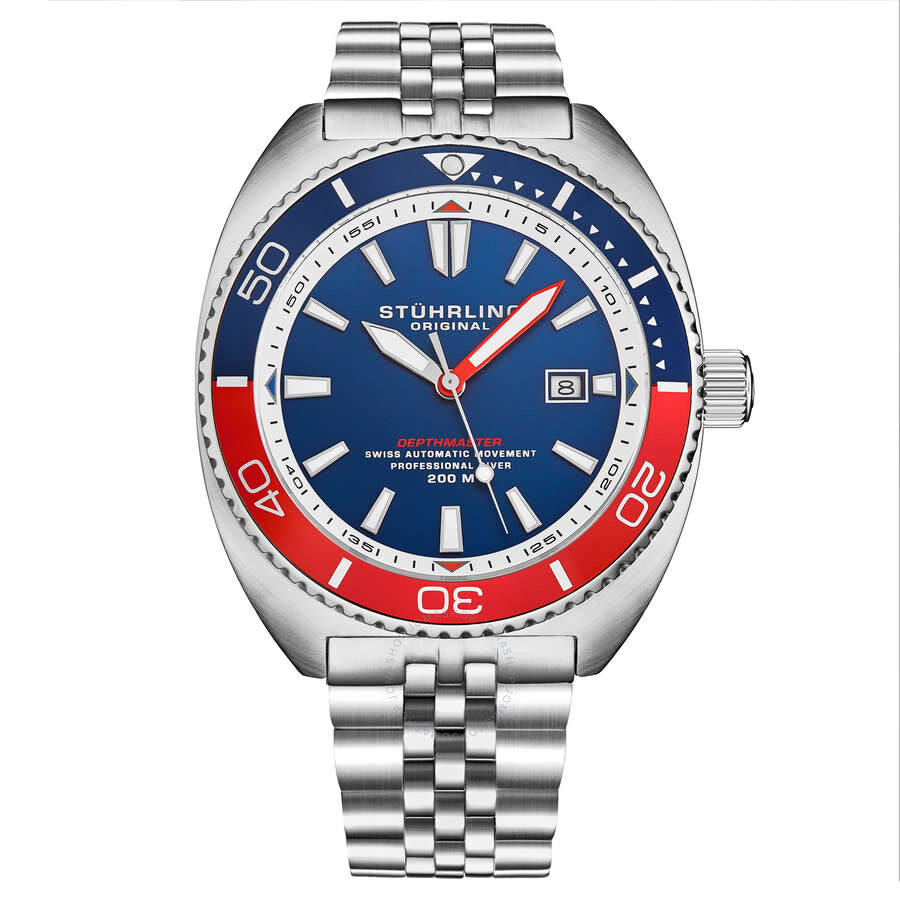 Stuhrling Original Depthmaster Automatic Blue Dial Men's Watch M18015 - The Watches Men & Co