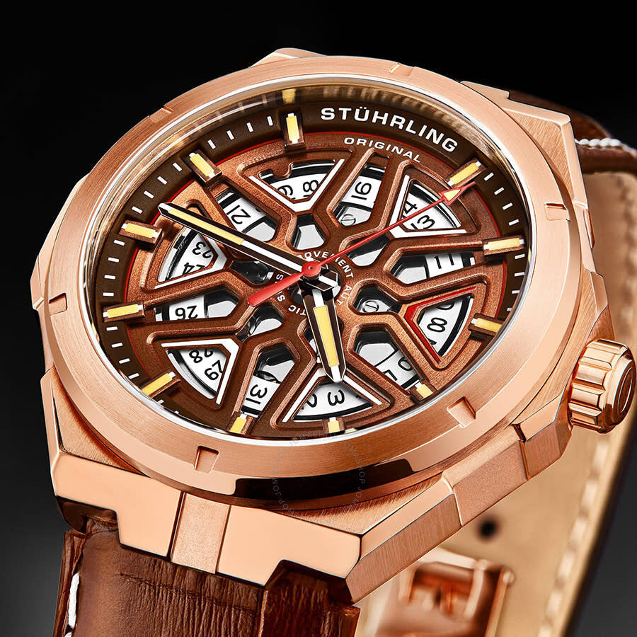 Stuhrling Original Legacy Automatic Brown Dial Men's Watch M13482 - The Watches Men & Co #4