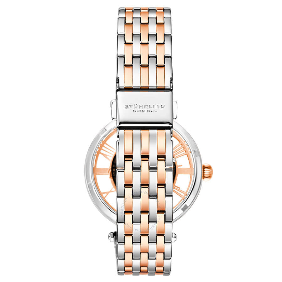 Stuhrling Original Legacy Automatic Rose Skeleton Dial Ladies Watch M13604 - The Watches Men & Co #2
