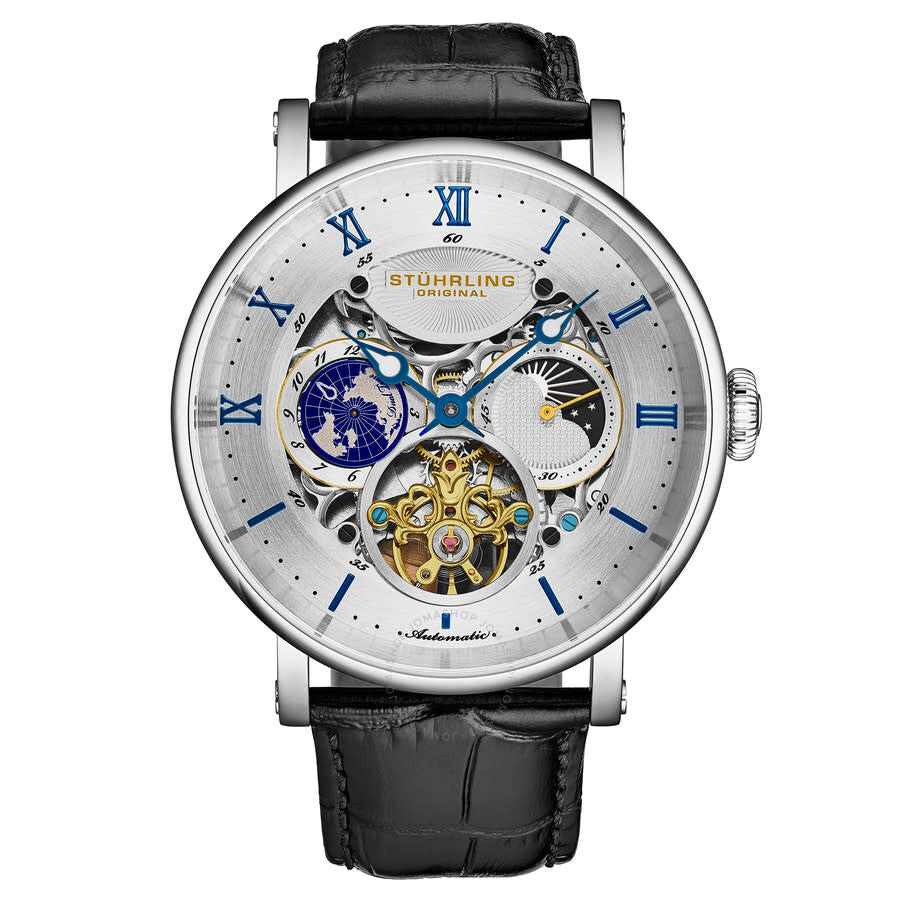 Stuhrling Original Legacy Chronograph Automatic Silver Dial Men's Watch M18228 - The Watches Men & Co
