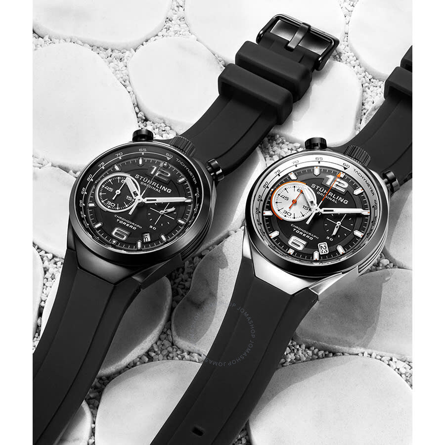 Stuhrling Original Monaco Quartz Black Dial Men's Watch M13532 - The Watches Men & Co #3
