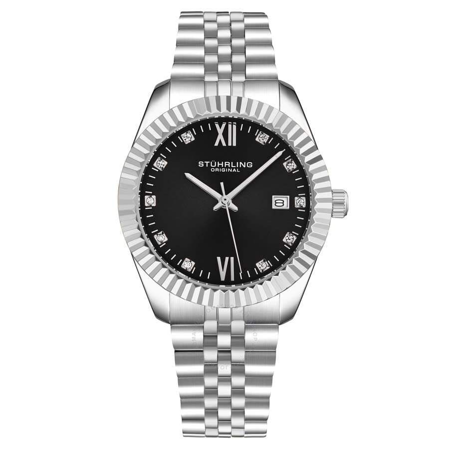 Stuhrling Original Symphony Quartz Black Dial Ladies Watch M17178 - The Watches Men & Co #2