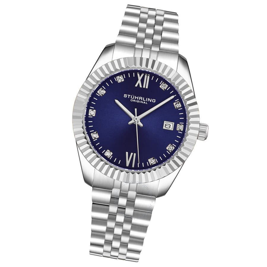 Stuhrling Original Symphony Quartz Blue Dial Ladies Watch M17179 - The Watches Men & Co #2