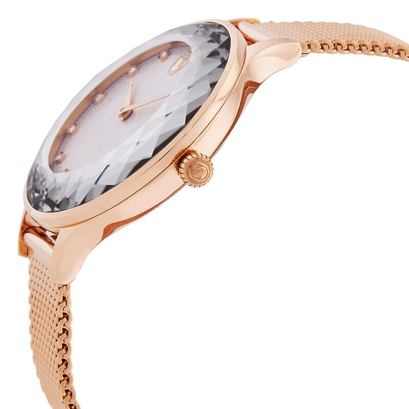 Swarovski Dextera Mixed Crystal Pave White Dial Rose Gold Tone Women's Watch 5650011