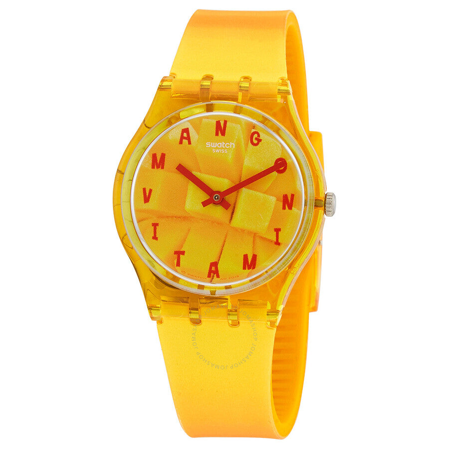Swatch Coeur De Mangue Quartz Orange Mango Dial Unisex Watch GO119 - The Watches Men & Co
